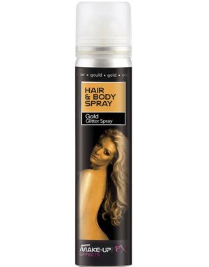 Guldfarvet Glitterspray til Krop & Hår 75 ml