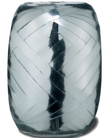20 meter Sølvfarvet Metallisk Ballon/Gavebånd - 5 mm Bred