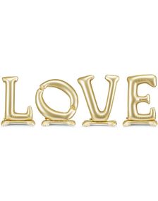 Love Stående Gullfargetfarget Folieballong 350x114 cm