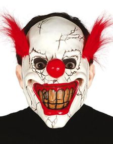 Glisende Klovn Latexmaske med Hår