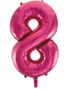 JUMBO Rosa Tallballoner 0-9 - 86 cm