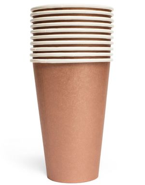 10 stk Rosegullfargede Pappkrus 350 ml