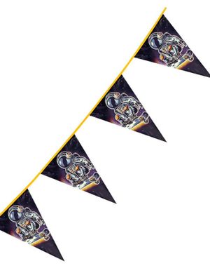 Funky Astronaut Banner med Vimpel Flagg 6 meter - Astronaut Party