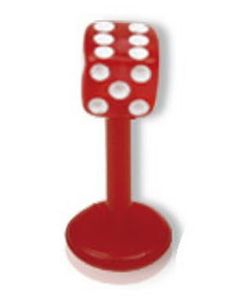 Rød Labret med Terning - 1.2 x 8 mm