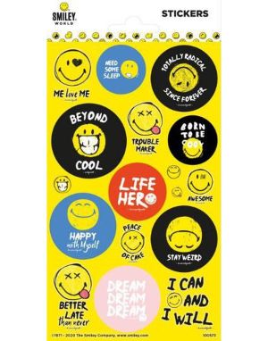 17 stk Klistermærker med Smileys og Glitter