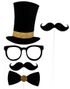 12 stk Foto Props + 1 stk Ramme Folieballong Party Sett