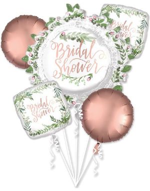 Bridal Shower Ballonbuket med 5 Folieballoner