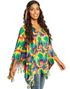 Hippie Tie Dye Poncho med Frynser og Hodebånd