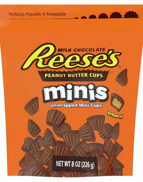 Reese’s Mini Peanut Butter Cups Unwrapped - Stor pose 185 gram (USA Import)