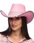 Rosa Cowboyhatt med Sølv Paljetter