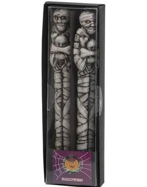 Stearinlys formet som Mumier 2 Pack - 25 cm