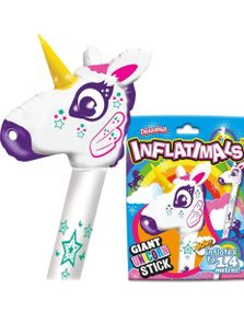 Inflatimals Unicorn - Stor Oppblåsbar Enhjørning på Pinne 1,4 Meter
