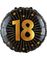 Jubilæum Folieballon - Rund Sort Og Guldfarvet Folieballon 46 cm