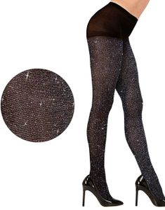 Strømpebukser med Glitter - Sort