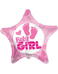 Baby Girl - Stjerneformet Folieballon 46 cm