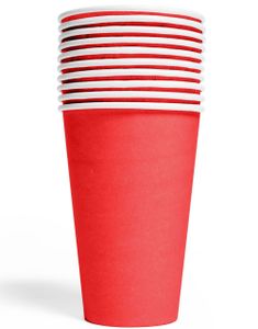 10 stk Røde Pappkrus 350 ml