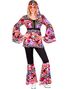 60's Lilla Hippiekostyme med Fargerike Blomster til Dame - Medium