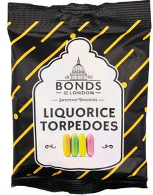 Liquorice Torpedoes - Bonds of London 130 gram (UK)