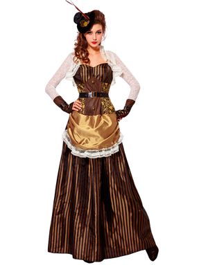Lækkert Steampunk Damekostume med Mini Tophat