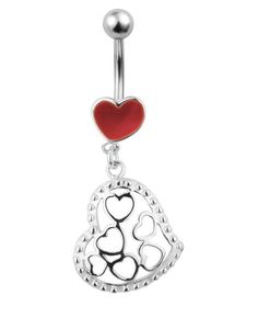 Victorian Heart Belly Piercing - Red