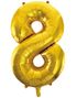 JUMBO Guldfarvet Talballoner 0-9 - 86 cm