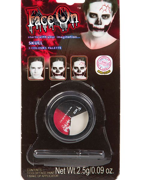 Skull - 3 stk Ansigtsfarve Palet