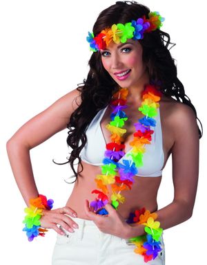 Flerfarvet Hawaii-Krans, Hovedkrans og to Armbånd