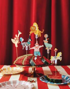 6 stk Kaketopper - Circus Party