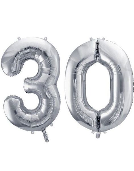 30 år balloner - 35 cm sølv