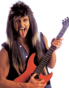 Lang Lys og Mørkebrunt Rocker Paryk