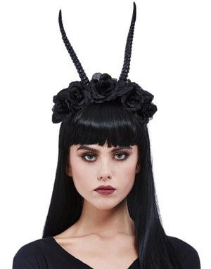 Svarte Demon Horn med Blomster