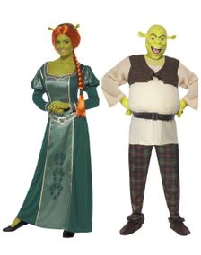 Par kostume - Fiona og Shrek Licenserede Kostumer