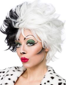 Diva Cruella - Sort og Hvid Paryk