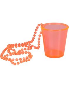 Neon Orange Shotglass med Perlekjede