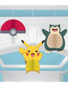 3 Delers Honeycomb Dekorasjonsett - Pokémon