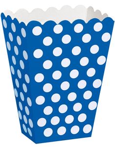 8 stk Polka Dots Bæger i Royal Blå og Hvid