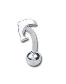Springende Delfin - 1.2 x 8 mm Øjenbrynspiercing