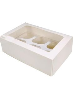 5 Stk Hvide Muffinsbokse - Hver Indeholder 6 Muffins