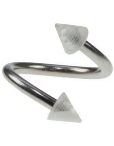 Curve Øjenbrynspiercing med Gennemsigtige Spikes - 1.2 x 8 mm