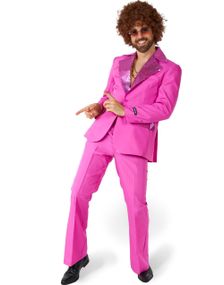 Rosa Disco Dress med Paljettdetaljer til Herre - Suitmeister