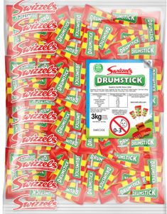 3 kg Swizzels Drumstick Lollies - STOR Pose med Kærligheder ca 250 stk
