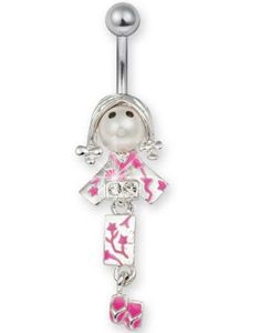 Geisha Girl Navlepiercing - Rosa