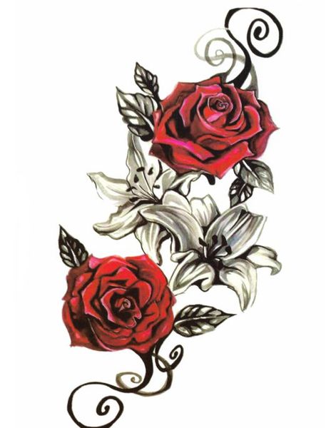 Roses & Lilies (Fake Tattoo)