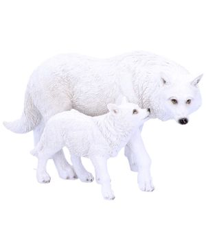 Hvide Mor og Barn Ulvefigurer 27 cm