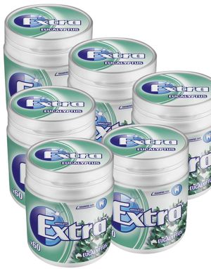 6 stk Store Extra White Eucalypstus Tyggegummi Bokse - Hel Æske 504 Gram