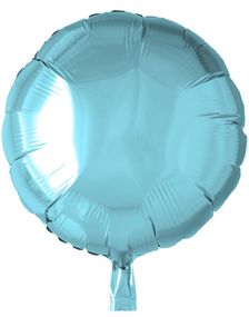 Rund Lyseblå Folieballon 46 cm