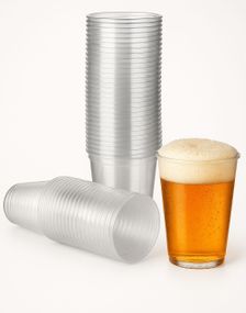 50 stk 240 ml Gjenbrukbare Gjennomsiktige Halv-Pint Plastkopper