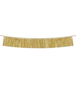 Skinnende Gullfarget Frynsebanner 1,35 meter