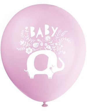 8 stk Rosa Elefant Ballonger 30.5 cm 