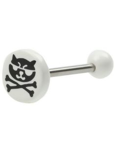 Ninja Kat Hvid - Tungepiercing